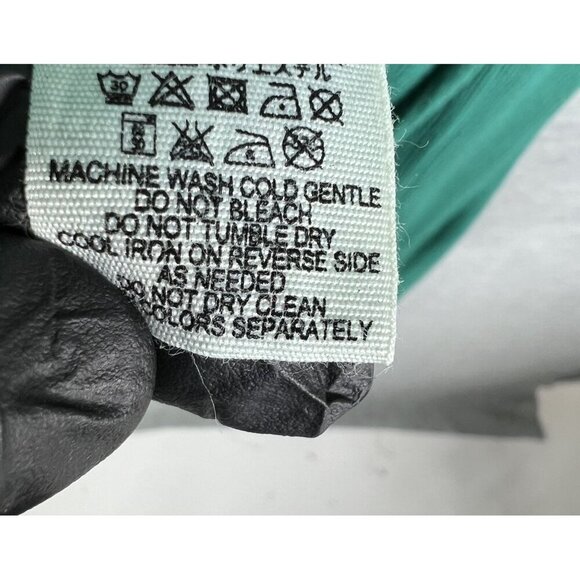 Free People Womens L Green Gauzy Dress Embroidered Boho Hippie Cottagecore Flowy - Picture 15 of 16